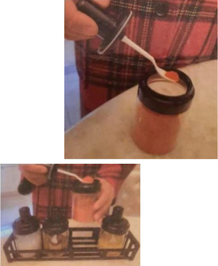 Plastic Wall Mounted Spice Rack with Stand Black 4pcs