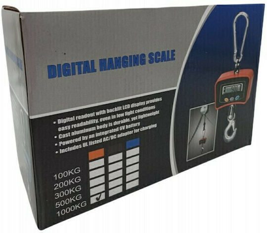 Electronic Professional Hanging Scale with Weighing Capacity of 500kg and Division 100gr