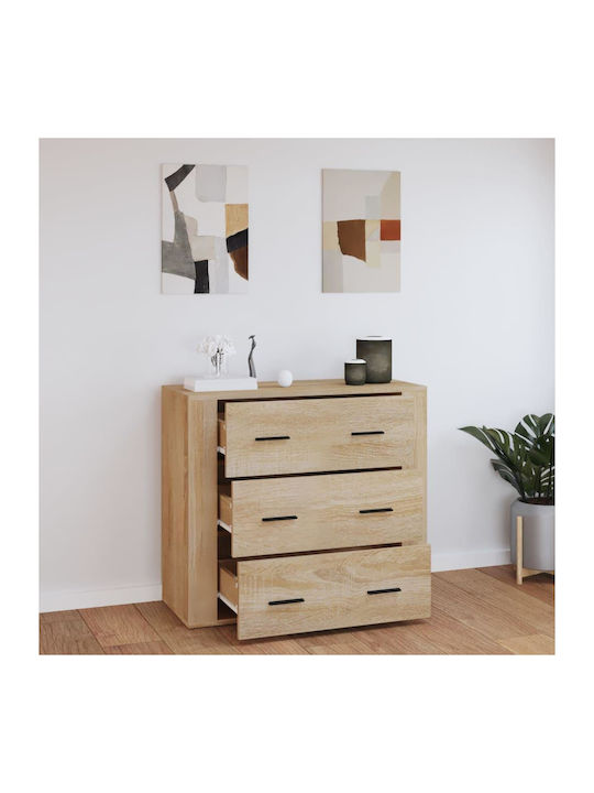 Wooden Chest of Drawers with 3 Drawers 80x33x70cm