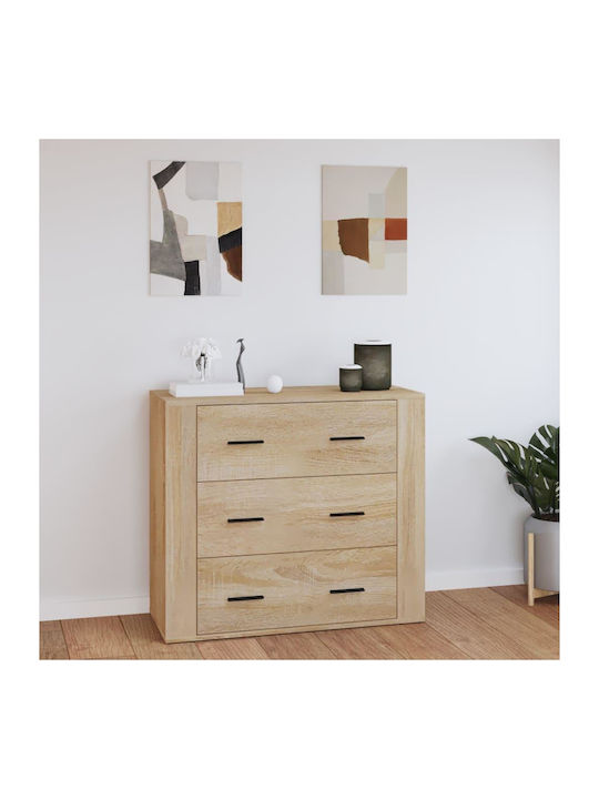 Wooden Chest of Drawers with 3 Drawers 80x33x70cm