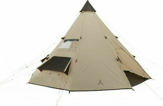 Grand Canyon Black Knob 10 Cort De Camping Tip Teepee Bej 4 Anotimpuri Pentru 8 Persoane 510x450x250cm