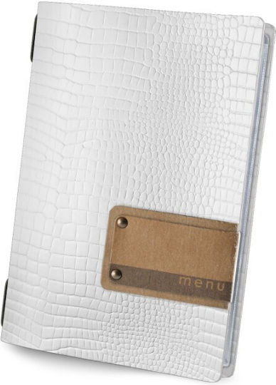 DAG Style Suport De Meniu Din Piele În Culoare Albă 21x14.8 Cm Golfo Glossy