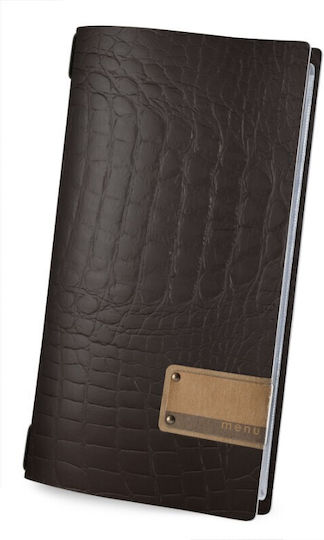 DAG Style Menü-Halter Leder in Braun Farbe 29,7x15,3 cm 4RE Glossy
