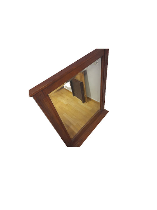 JKG Μασίφ Wall Mirror Full Length with Brown Wooden Frame 120x102cm 1pcs