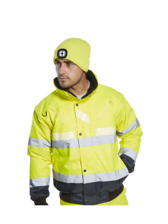 Portwest Arbeitsmütze Schwarz B029BKR mit wiederaufladbarer Stirnlampe