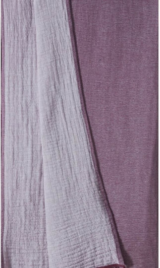 Kentia Serenity Greta Cotton Purple Pareo with Fringes 180x90cm