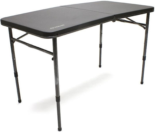 OZtrail Fold In Half Table Table Steel for Camping Foldable 102x52x52cm Gray