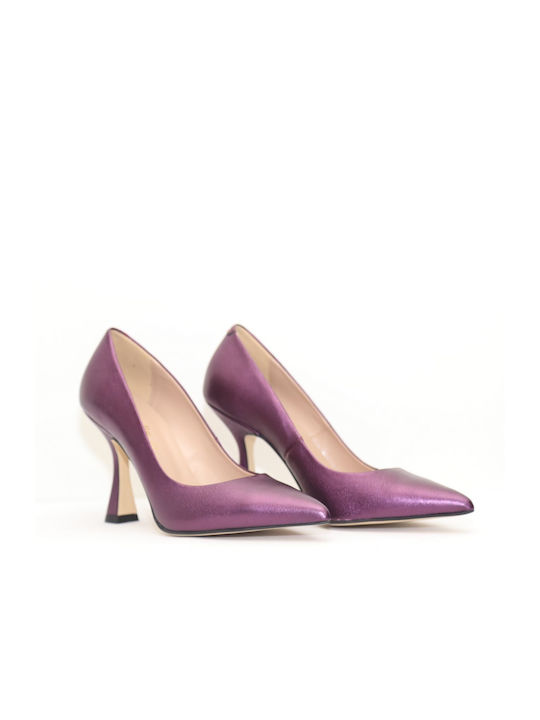 Fardoulis Leder Pumps Purple Metallic