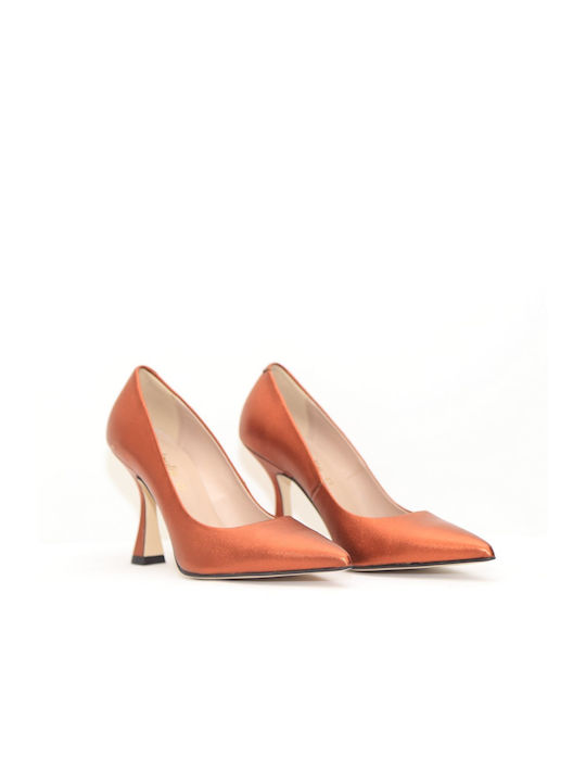 Fardoulis Leather Orange Heels