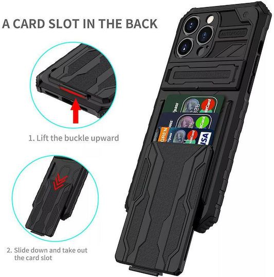 Tel Protect Combo Umschlag Rückseite Kunststoff Schwarz (iPhone 13)
