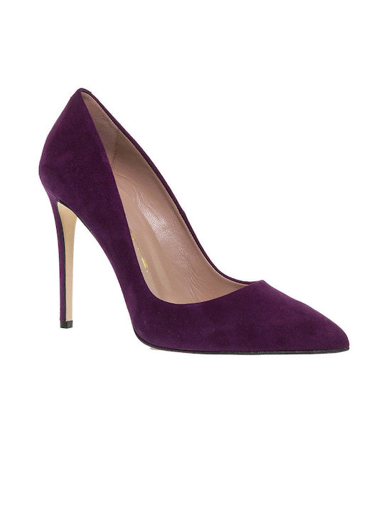 Mourtzi Suede Stiletto Dark Purple High Heels