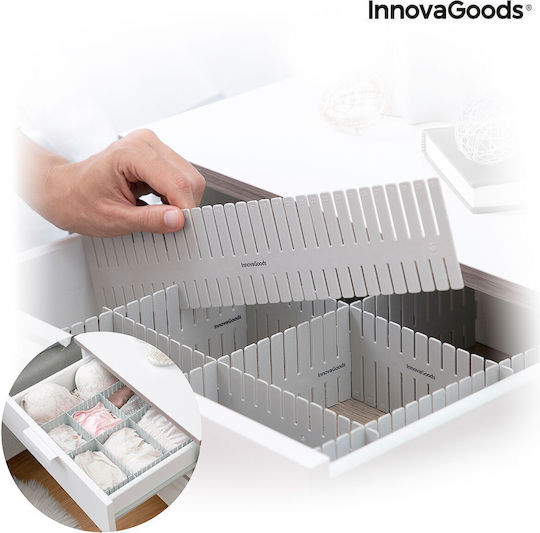 InnovaGoods Condor Πλαστικό Διαχωριστικό Συρταριών για Κάλτσες σε Γκρι Χρώμα 16τμχ