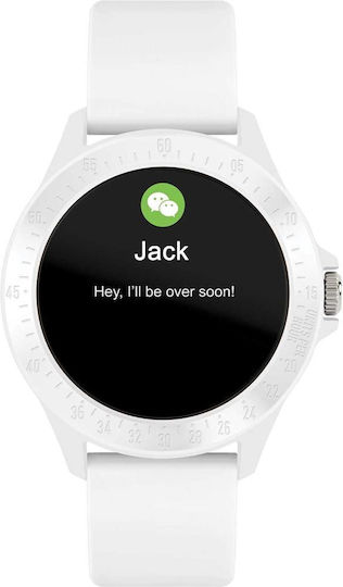 Harry Lime HA07 Aluminium 46mm Smartwatch με Παλμογράφο (Λευκό)