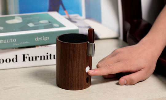 Gingko Drum Light Bluetooth Speaker 5W with Battery Life up to 8 hours American Walnut