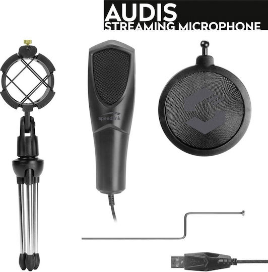 SpeedLink Audis Πυκνωτικό Μικρόφωνο USB Επιτραπέζιο