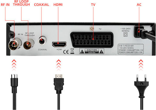 ATC HD-205 03.007.0037 Ψηφιακός Δέκτης Mpeg-4 Full HD (1080p) Σύνδεση USB