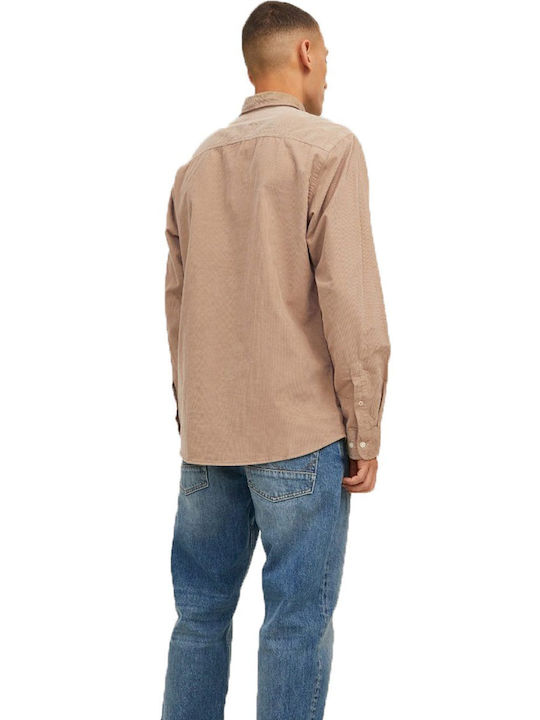 Jack & Jones Herrenhemd Langärmelig Beige