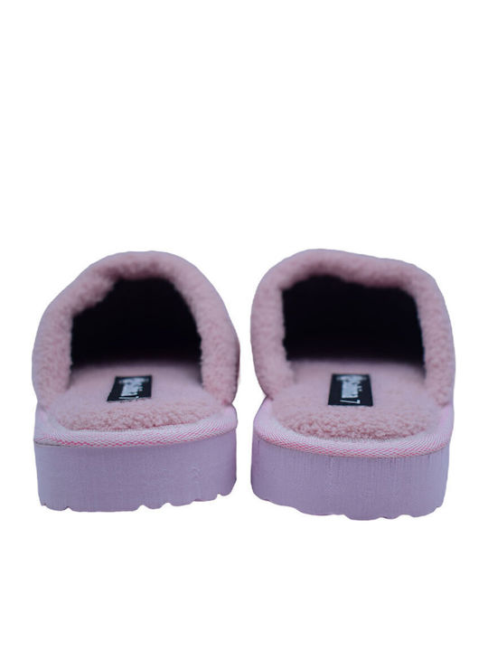 Winter Women's Slippers with Fur Pink