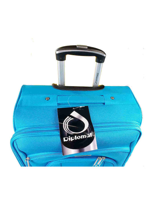 Diplomat The Quattre Collection Fabric Suitcases Turquoise Max Height 78cm with 4 Wheels Set of 3