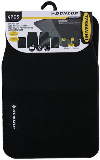 Dunlop Satz Vorder- und Hintermatten Universal 4Stück aus Teppichboden Schwarz