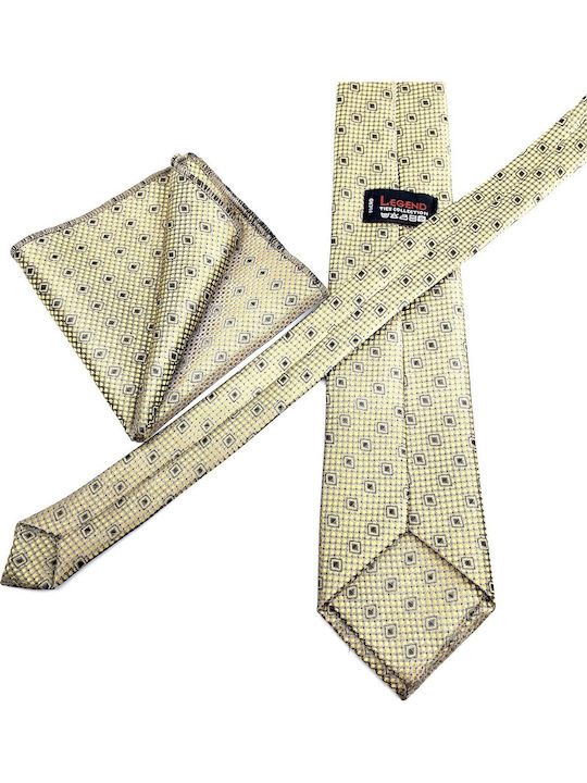 Legend Accessories Men's Tie Set Printed Beige