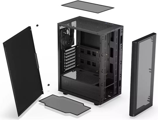 Endorfy Ventum 200 Solid Gaming Midi Tower Computer Case with Side Window Black