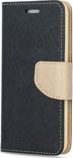 Tel1 Fancy Diary Wallet Synthetic Leather Black / Gold (Redmi 10C)