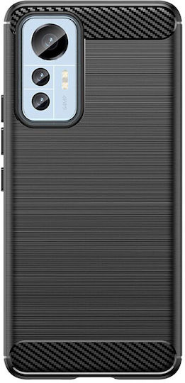 Carbon Umschlag Rückseite Silikon Schwarz (Xiaomi 12 Lite)