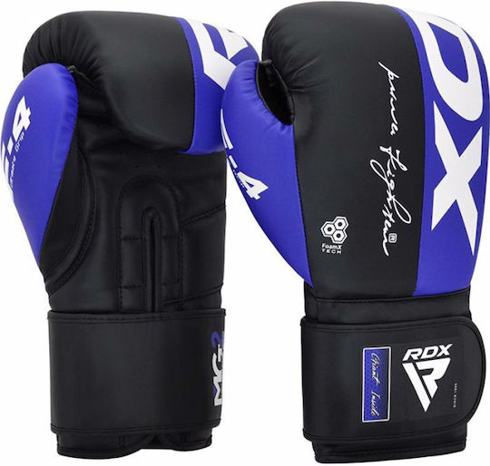 RDX Rex F4 Γάντια Πυγμαχίας από Συνθετικό Δέρμα για Αγώνα Μπλε