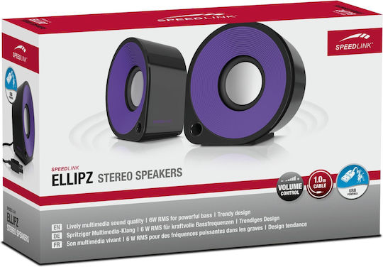 SpeedLink Ellipz Computerlautsprecher 2.0 mit Leistung 6W in Blau Farbe
