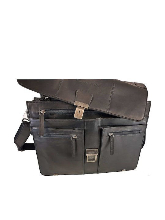 Leather Men's Briefcase Black