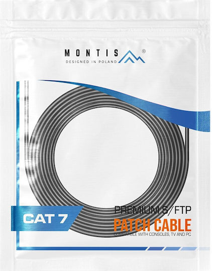 Montis S/FTP Cat.7 (10Gbps) Καλώδιο Δικτύου Ethernet 1.5m Μαύρο