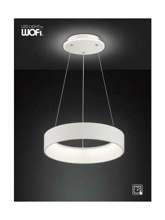 Wofi Shay 821 Μοντέρνο Κρεμαστό Φωτιστικό με Ενσωματωμένο LED σε Λευκό Χρώμα