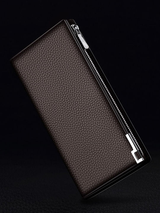 Leather Men's Wallet Cards with RFID Brown