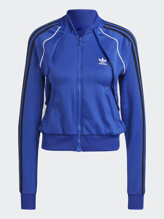 Track Top Long Women's Sweatshirt Jacket Lucid Blue