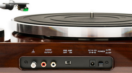 Thorens TD 204 Πικάπ με Belt Drive, Προενίσχυση και Ενσωματωμένα Ηχεία Walnut High Gloss