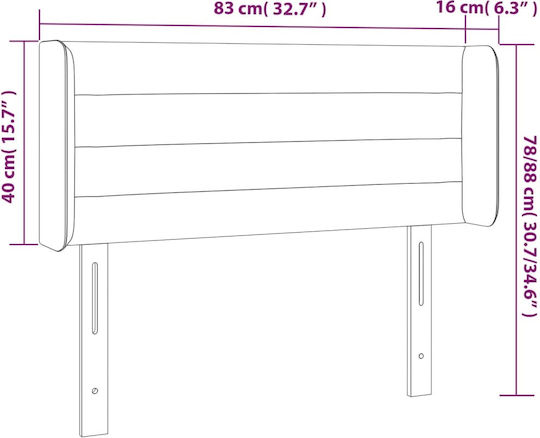 vidaXL Fabric Bed Headboard Dark Green 83x88cm