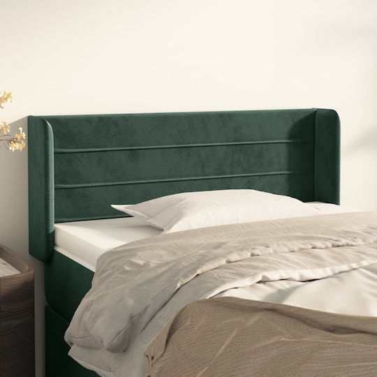 vidaXL Fabric Bed Headboard Dark Green 83x88cm