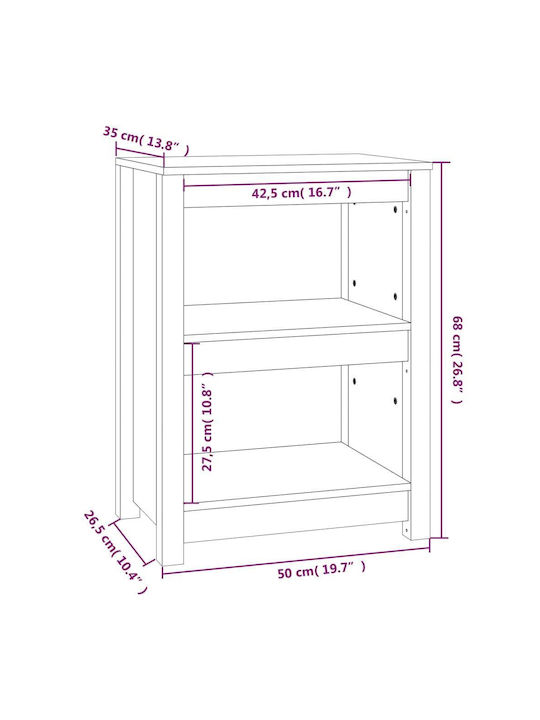 Bibliothek Grau 50x35x68cm