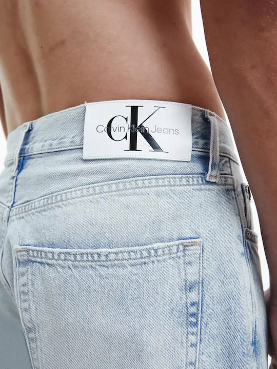 Ανδρικό Παντελόνι Τζιν Cropped με Regular Εφαρμογή Γαλάζιο