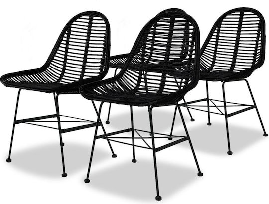 Stühle Speisesaal 49x56x84cm 4Stück Schwarze Stühle Speisesaal 49x56x84cm 4Stück Schwarze