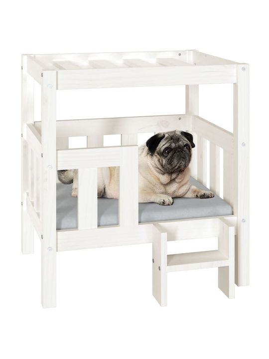 vidaXL Loft Bed Pat pentru câini Alb 70x65.5cm.