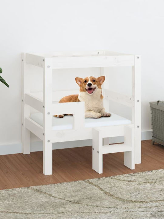 vidaXL Elevated Dog Bed White 60x55.5cm.