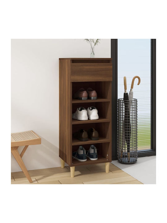 Wooden Shoe Organizer with 4 Shelves Brown 40x36x105cm