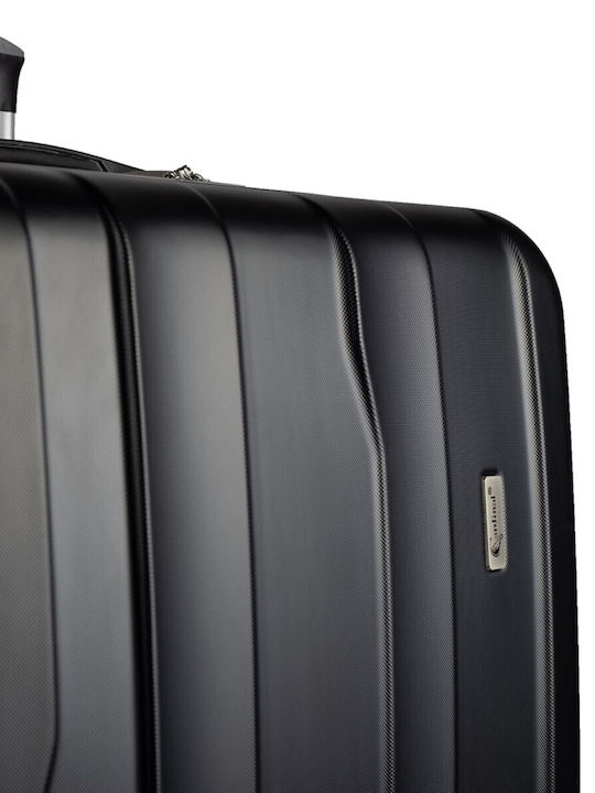 Cardinal Large Hard Travel Suitcase Black with 4 Wheels Height 70cm