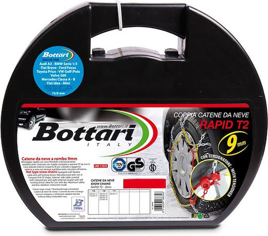 Bottari Rapid T2 No 140 Αντιολισθητικές Αλυσίδες Πάχους 9mm Επιβατικού Αυτοκινήτου 2τμχ