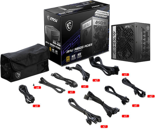MSI MPG A850G 850W Black Computer Power Supply Full Modular 80 Plus Gold