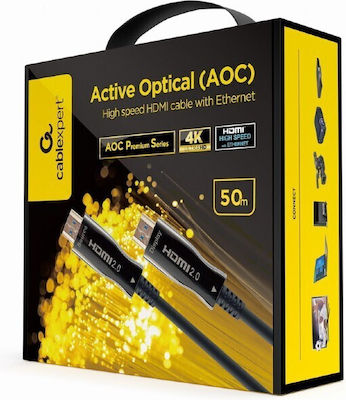 Cablexpert Active Optical HDMI 2.0 Cable HDMI male - HDMI male 50m Μαύρο