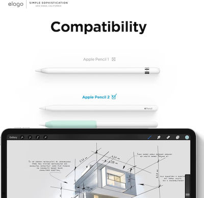 Elago Grip Θήκη Γραφίδας για Apple Pencil 2 Dark Grey & Mint