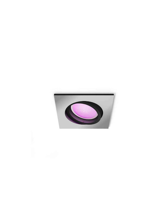 Philips Centura Square Metallic Recessed Spot with Socket GU10 Silver 9x9cm.